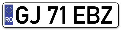 Placuta inmatriculare numar auto  GJ-71-EBZ, GJ 71 EBZ, GJ71EBZ