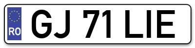 Placuta inmatriculare numar auto  GJ-71-LIE, GJ 71 LIE, GJ71LIE