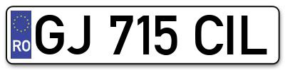 Placuta inmatriculare numar auto  GJ-715-CIL, GJ 715 CIL, GJ715CIL