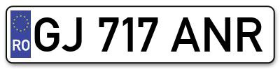 Placuta inmatriculare numar auto  GJ-717-ANR, GJ 717 ANR, GJ717ANR