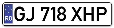 Placuta inmatriculare numar auto  GJ-718-XHP, GJ 718 XHP, GJ718XHP