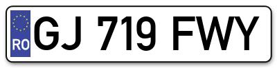 Placuta inmatriculare numar auto  GJ-719-FWY, GJ 719 FWY, GJ719FWY