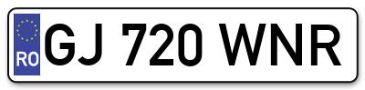 Placuta inmatriculare numar auto  GJ-720-WNR, GJ 720 WNR, GJ720WNR