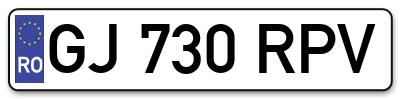 Placuta inmatriculare numar auto  GJ-730-RPV, GJ 730 RPV, GJ730RPV