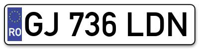 Placuta inmatriculare numar auto  GJ-736-LDN, GJ 736 LDN, GJ736LDN