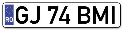 Placuta inmatriculare numar auto  GJ-74-BMI, GJ 74 BMI, GJ74BMI