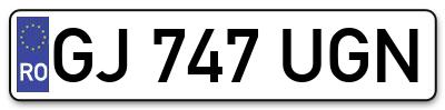 Placuta inmatriculare numar auto  GJ-747-UGN, GJ 747 UGN, GJ747UGN