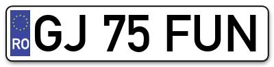 Placuta inmatriculare numar auto  GJ-75-FUN, GJ 75 FUN, GJ75FUN