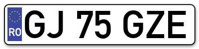 Placuta inmatriculare numar auto  GJ-75-GZE, GJ 75 GZE, GJ75GZE