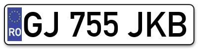 Placuta inmatriculare numar auto  GJ-755-JKB, GJ 755 JKB, GJ755JKB
