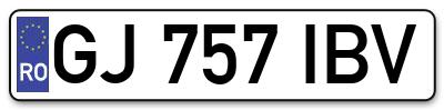 Placuta inmatriculare numar auto  GJ-757-IBV, GJ 757 IBV, GJ757IBV