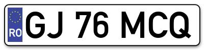 Placuta inmatriculare numar auto  GJ-76-MCQ, GJ 76 MCQ, GJ76MCQ