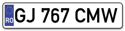 Placuta inmatriculare numar auto  GJ-767-CMW, GJ 767 CMW, GJ767CMW