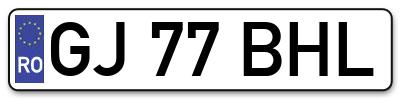 Placuta inmatriculare numar auto  GJ-77-BHL, GJ 77 BHL, GJ77BHL