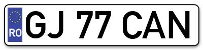 Placuta inmatriculare numar auto  GJ-77-CAN, GJ 77 CAN, GJ77CAN