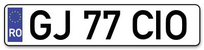 Placuta inmatriculare numar auto  GJ-77-CIO, GJ 77 CIO, GJ77CIO