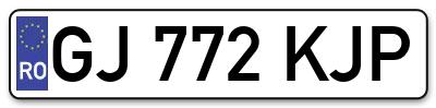 Placuta inmatriculare numar auto  GJ-772-KJP, GJ 772 KJP, GJ772KJP