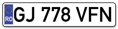 Placuta inmatriculare numar auto  GJ-778-VFN, GJ 778 VFN, GJ778VFN