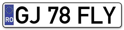 Placuta inmatriculare numar auto  GJ-78-FLY, GJ 78 FLY, GJ78FLY