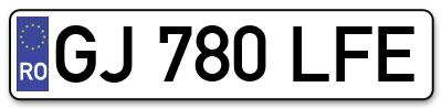 Placuta inmatriculare numar auto  GJ-780-LFE, GJ 780 LFE, GJ780LFE