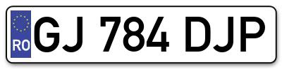 Placuta inmatriculare numar auto  GJ-784-DJP, GJ 784 DJP, GJ784DJP