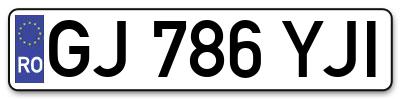 Placuta inmatriculare numar auto  GJ-786-YJI, GJ 786 YJI, GJ786YJI