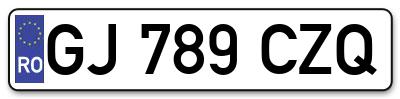 Placuta inmatriculare numar auto  GJ-789-CZQ, GJ 789 CZQ, GJ789CZQ