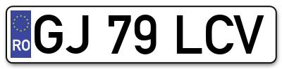 Placuta inmatriculare numar auto  GJ-79-LCV, GJ 79 LCV, GJ79LCV