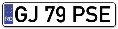 Placuta inmatriculare numar auto  GJ-79-PSE, GJ 79 PSE, GJ79PSE