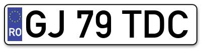 Placuta inmatriculare numar auto  GJ-79-TDC, GJ 79 TDC, GJ79TDC