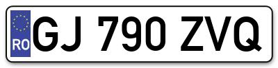 Placuta inmatriculare numar auto  GJ-790-ZVQ, GJ 790 ZVQ, GJ790ZVQ