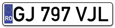 Placuta inmatriculare numar auto  GJ-797-VJL, GJ 797 VJL, GJ797VJL
