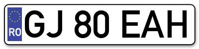 Placuta inmatriculare numar auto  GJ-80-EAH, GJ 80 EAH, GJ80EAH