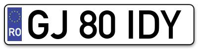 Placuta inmatriculare numar auto  GJ-80-IDY, GJ 80 IDY, GJ80IDY