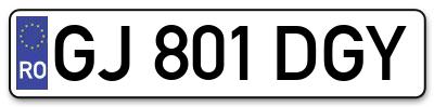 Placuta inmatriculare numar auto  GJ-801-DGY, GJ 801 DGY, GJ801DGY