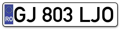 Placuta inmatriculare numar auto  GJ-803-LJO, GJ 803 LJO, GJ803LJO