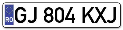 Placuta inmatriculare numar auto  GJ-804-KXJ, GJ 804 KXJ, GJ804KXJ