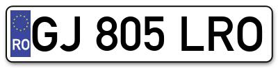 Placuta inmatriculare numar auto  GJ-805-LRO, GJ 805 LRO, GJ805LRO