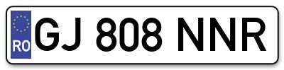 Placuta inmatriculare numar auto  GJ-808-NNR, GJ 808 NNR, GJ808NNR