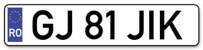 Placuta inmatriculare numar auto  GJ-81-JIK, GJ 81 JIK, GJ81JIK