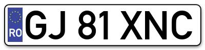 Placuta inmatriculare numar auto  GJ-81-XNC, GJ 81 XNC, GJ81XNC