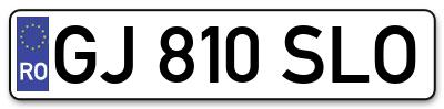 Placuta inmatriculare numar auto  GJ-810-SLO, GJ 810 SLO, GJ810SLO
