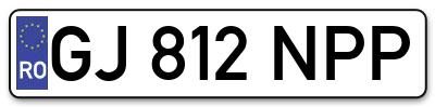 Placuta inmatriculare numar auto  GJ-812-NPP, GJ 812 NPP, GJ812NPP
