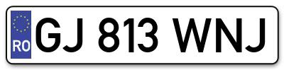 Placuta inmatriculare numar auto  GJ-813-WNJ, GJ 813 WNJ, GJ813WNJ