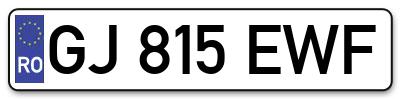 Placuta inmatriculare numar auto  GJ-815-EWF, GJ 815 EWF, GJ815EWF