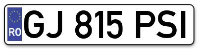 Placuta inmatriculare numar auto  GJ-815-PSI, GJ 815 PSI, GJ815PSI