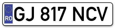 Placuta inmatriculare numar auto  GJ-817-NCV, GJ 817 NCV, GJ817NCV