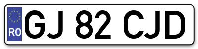 Placuta inmatriculare numar auto  GJ-82-CJD, GJ 82 CJD, GJ82CJD