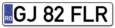 Placuta inmatriculare numar auto  GJ-82-FLR, GJ 82 FLR, GJ82FLR