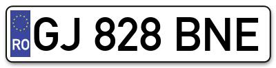 Placuta inmatriculare numar auto  GJ-828-BNE, GJ 828 BNE, GJ828BNE